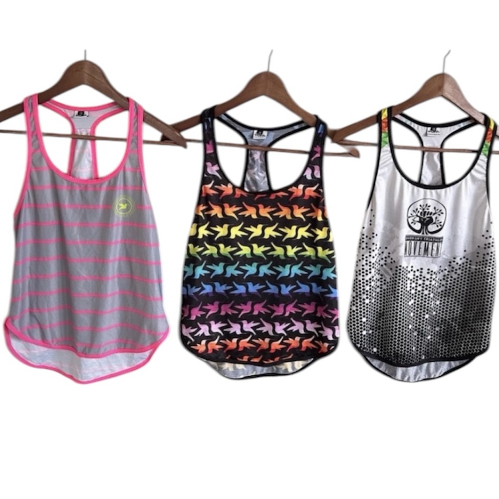 ▶️ Smashfest Queen 3 Pack Racerback Tank Tops Women XS Athletic Gym Colorful Lot